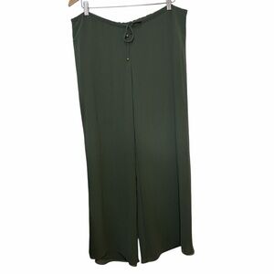 Ramona LaRue by Arianne Sheer Wide-Leg Pants Olive